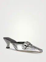 Evelyn Metallic Leather Mules