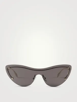 Shield Sunglasses With Studs