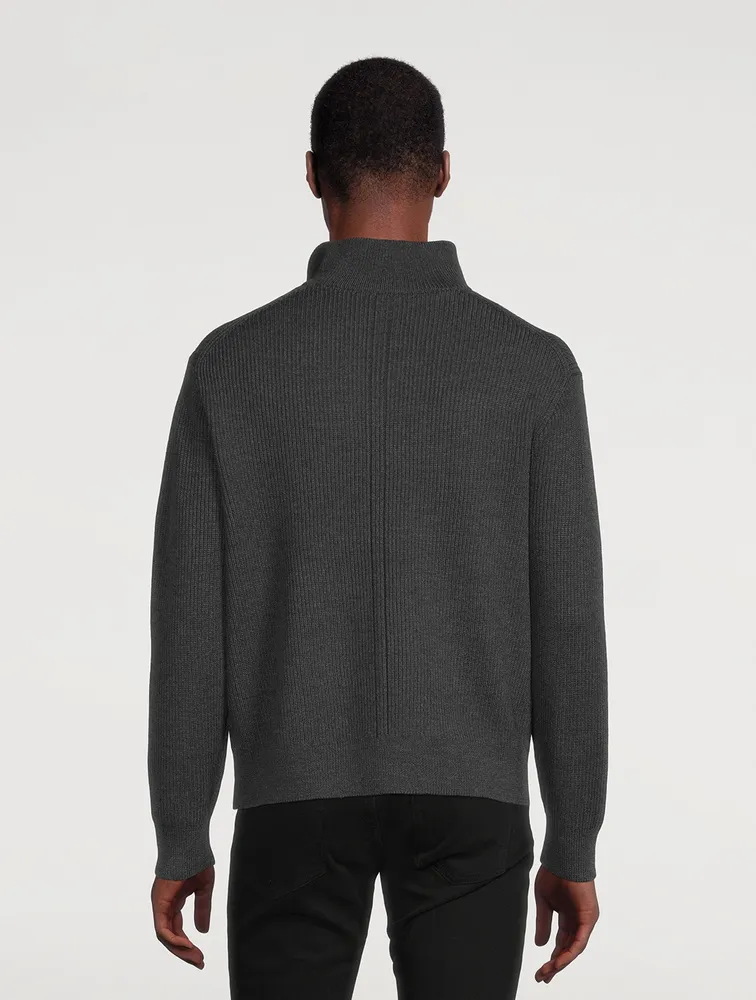 Wool Zip Pullover Sweater