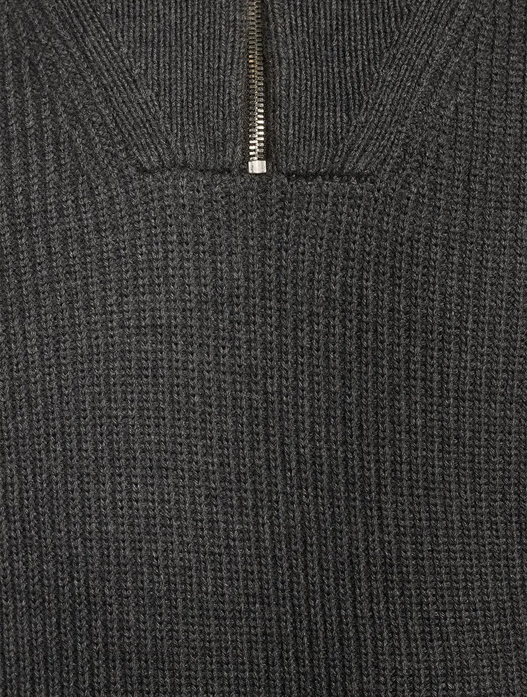 Wool Zip Pullover Sweater