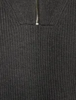 Wool Zip Pullover Sweater