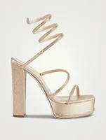 Cleo Crystal Satin Platform Sandals