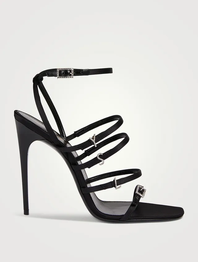 Saint Laurent Platz 105 Silk-satin Platform Sandals in Black