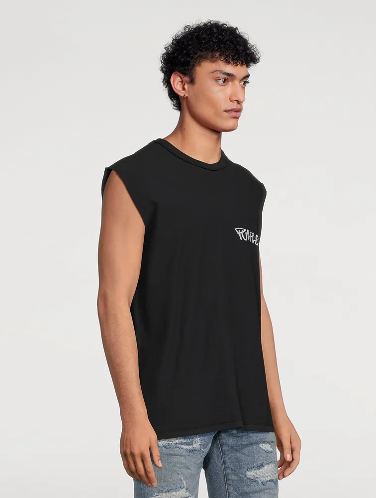 Tag Cotton Sleeveless T-Shirt