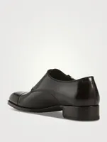 Elkan Burnished Leather Monk Strap Shoes