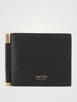 Grain Leather Money Clip Wallet