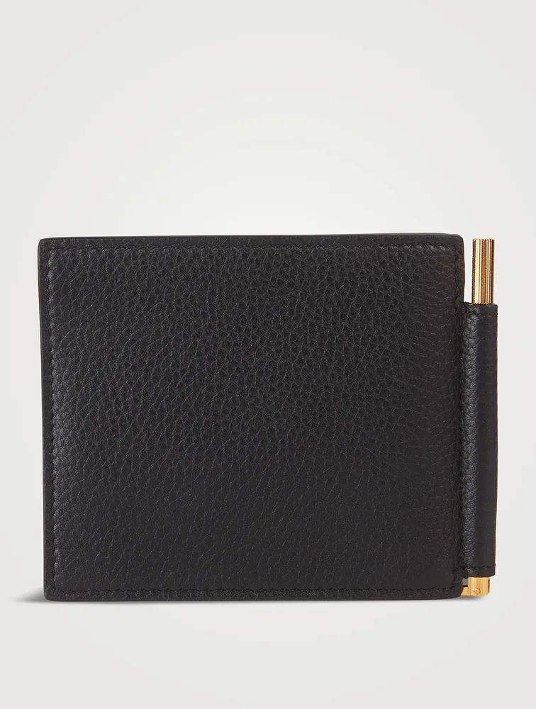 Grain Leather Money Clip Wallet