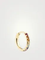 Chakras 18K Gold Circle Hoop Earring With Gemstones