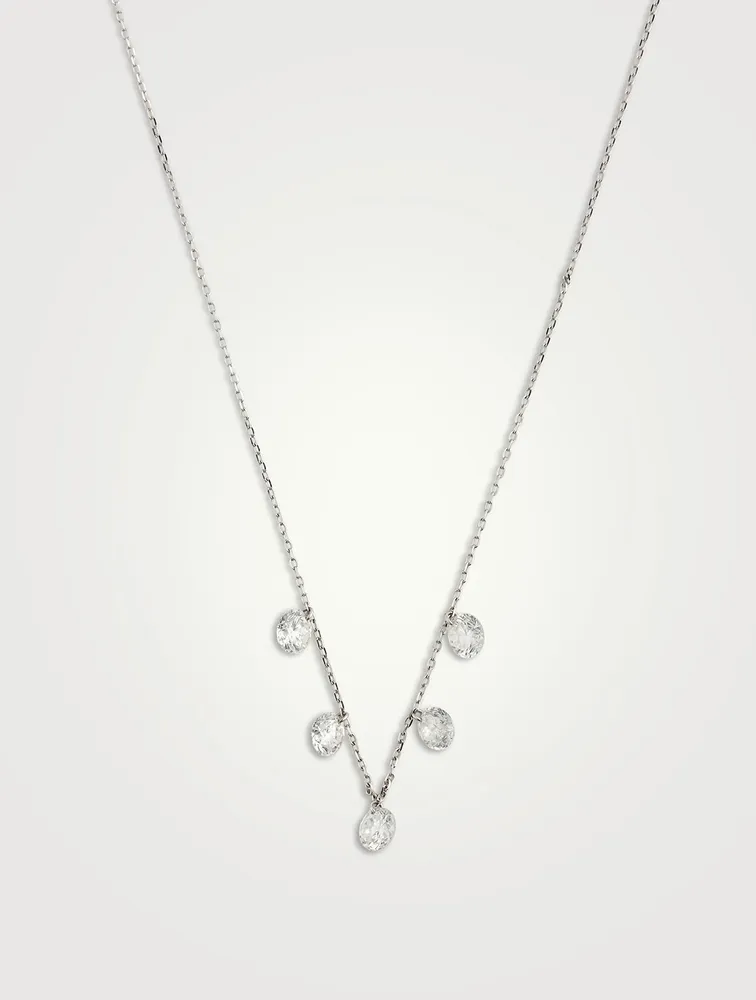 Danaé 18K Gold Hang Up Necklace With Five Diamonds