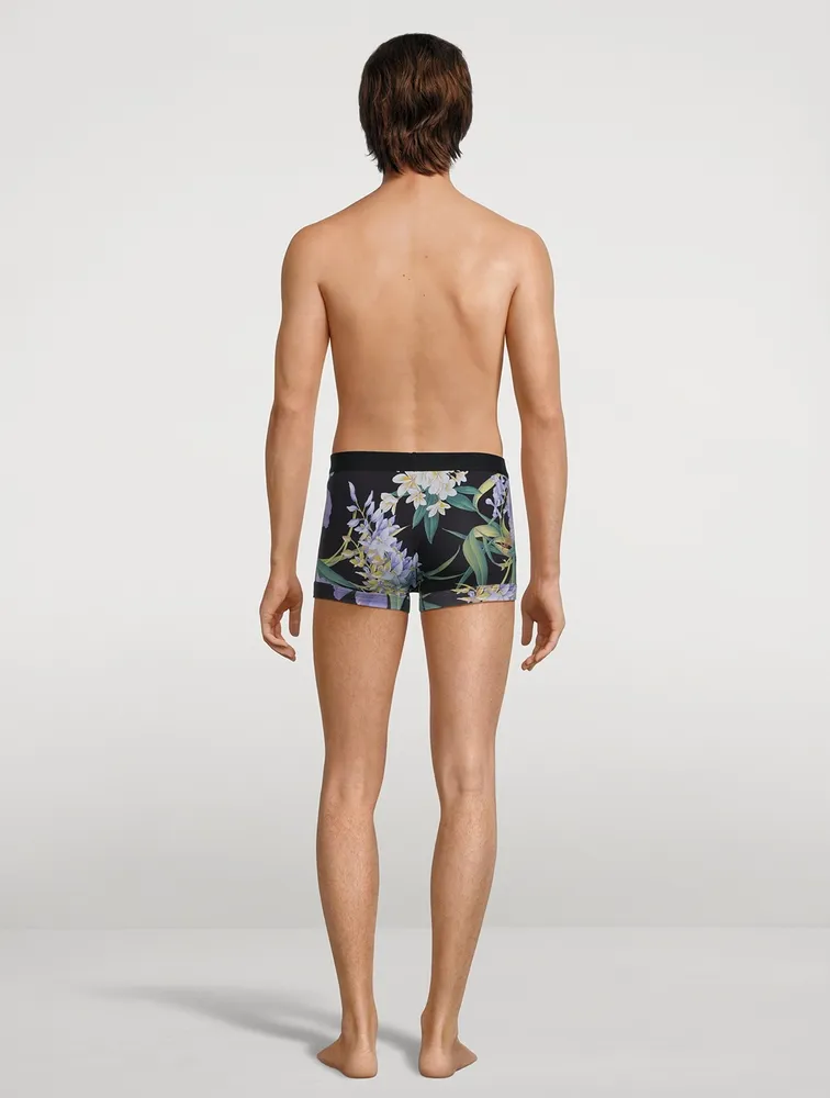 Cotton Stretch Boxer Briefs Orchid Print