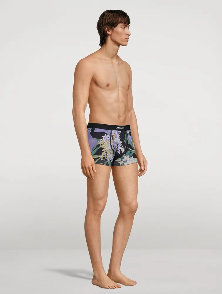 Cotton Stretch Boxer Briefs Orchid Print
