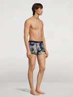 Cotton Stretch Boxer Briefs Orchid Print