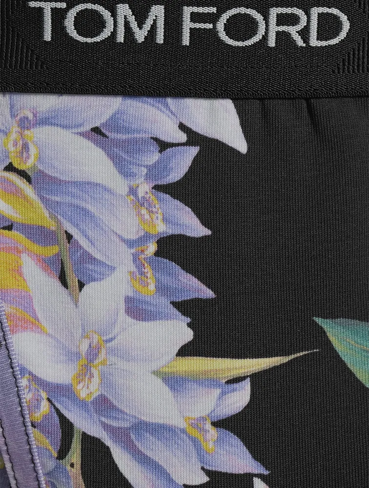 Cotton Stretch Boxer Briefs Orchid Print