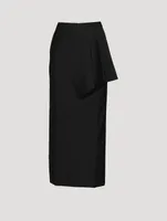 Slashed Wool Maxi Skirt