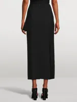 Slashed Wool Maxi Skirt