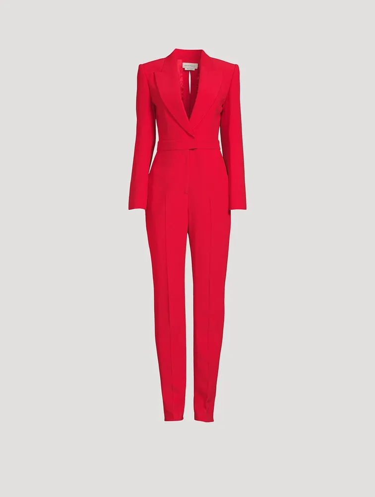 Tailored Leaf Crepe Jumpsuit