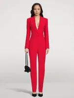 Tailored Leaf Crepe Jumpsuit