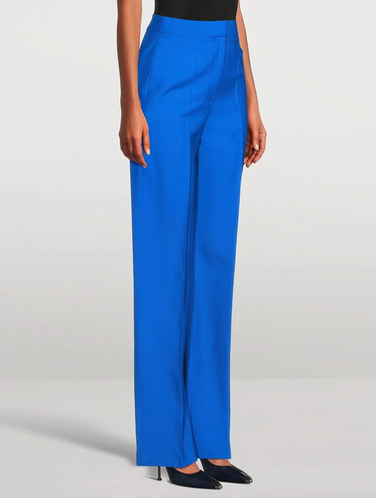 High-Waisted Wide-Leg Wool Trousers