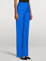 High-Waisted Wide-Leg Wool Trousers