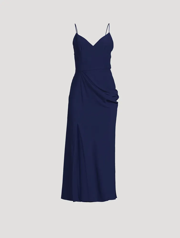 Draped Leaf Crepe Gown