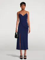 Draped Leaf Crepe Gown