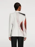 Double-Breasted Blazer Iris Print