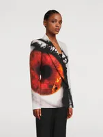 Double-Breasted Blazer Iris Print