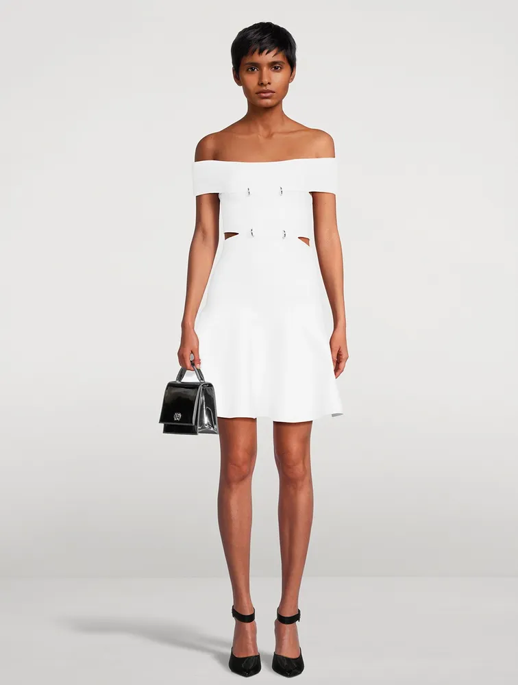 Off-The-Shoulder Slashed Mini Dress