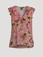 Cataleya Silk Blouse Floral Print