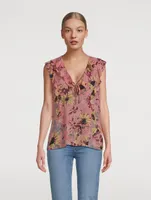 Cataleya Silk Blouse Floral Print