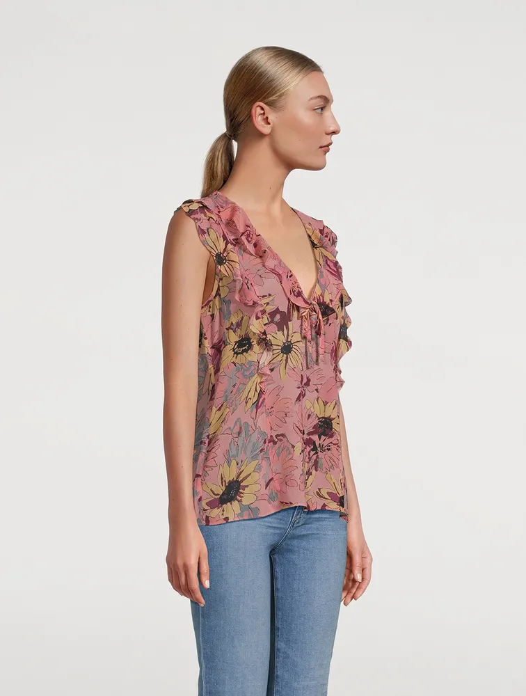 Cataleya Silk Blouse Floral Print