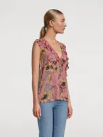 Cataleya Silk Blouse Floral Print