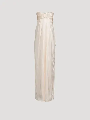 La Lune Strapless Satin Gown