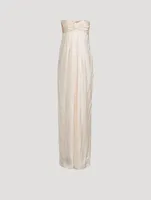 La Lune Strapless Satin Gown