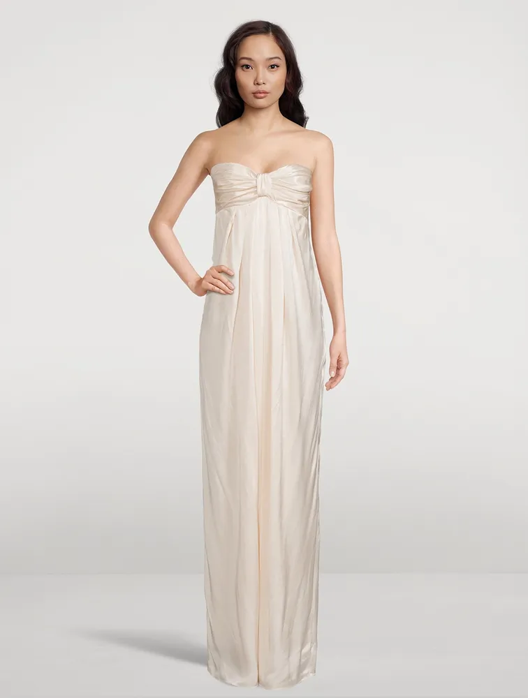 La Lune Strapless Satin Gown