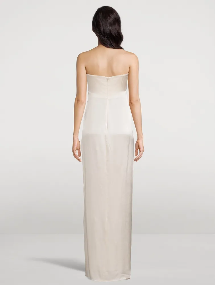 La Lune Strapless Satin Gown