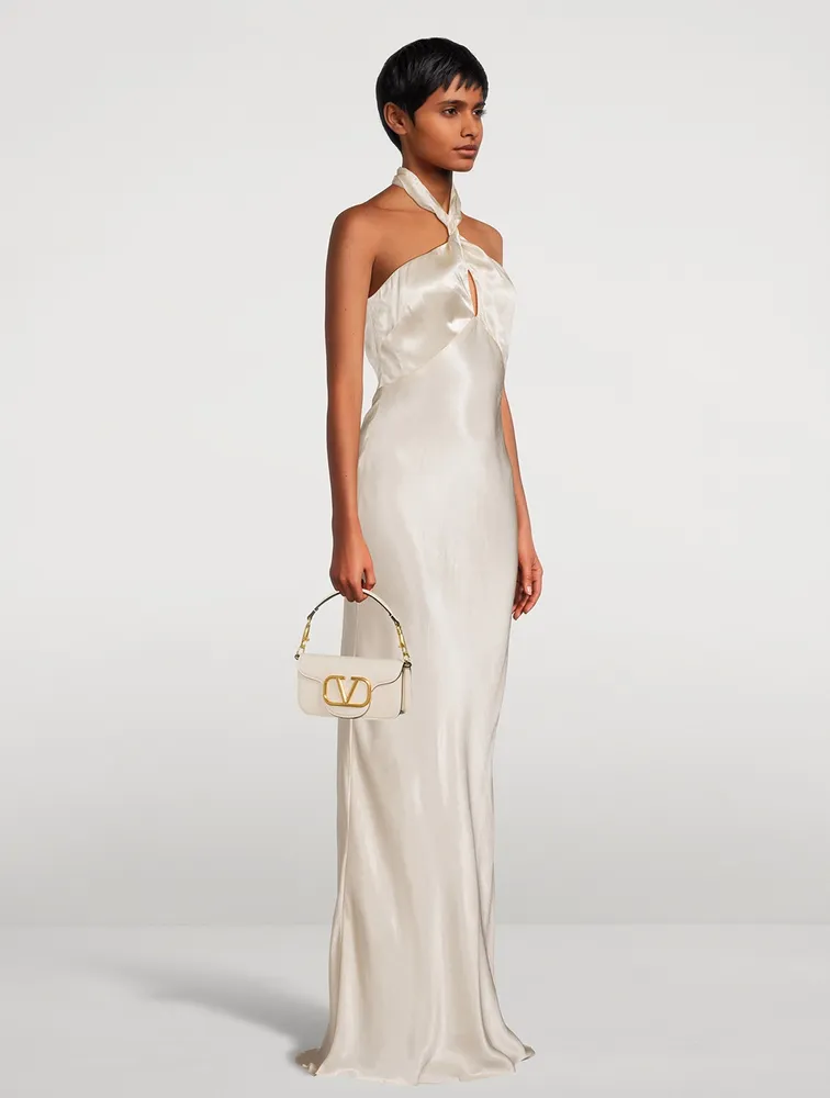 La Lune Satin Halter Gown