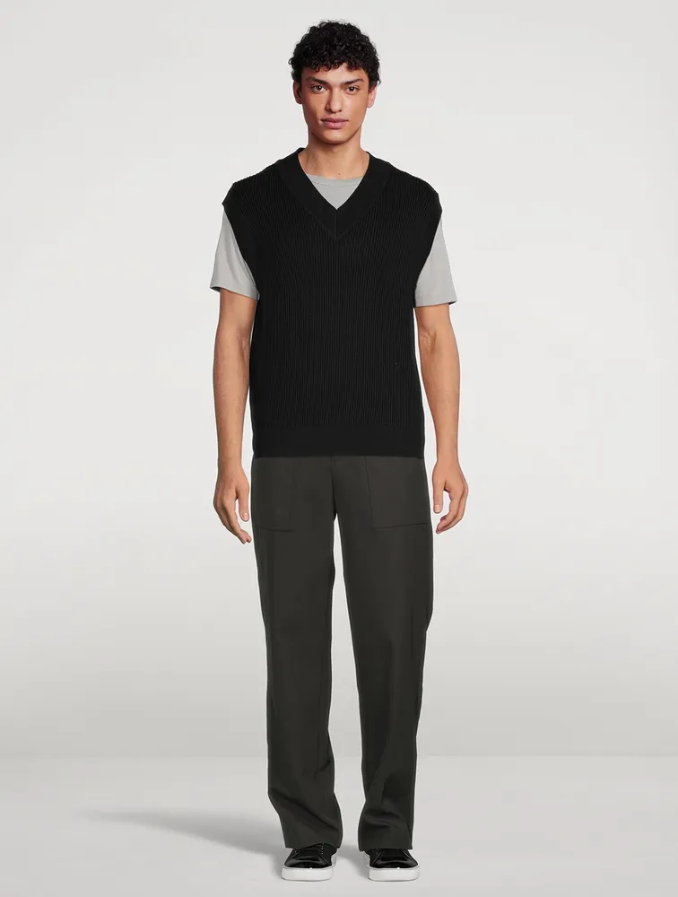 Wool-Blend Twill Pants