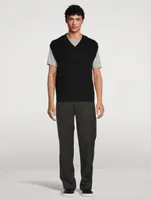 Wool-Blend Twill Pants