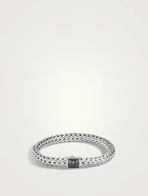 Classic Chain Bracelet with Pavé Black Sapphire