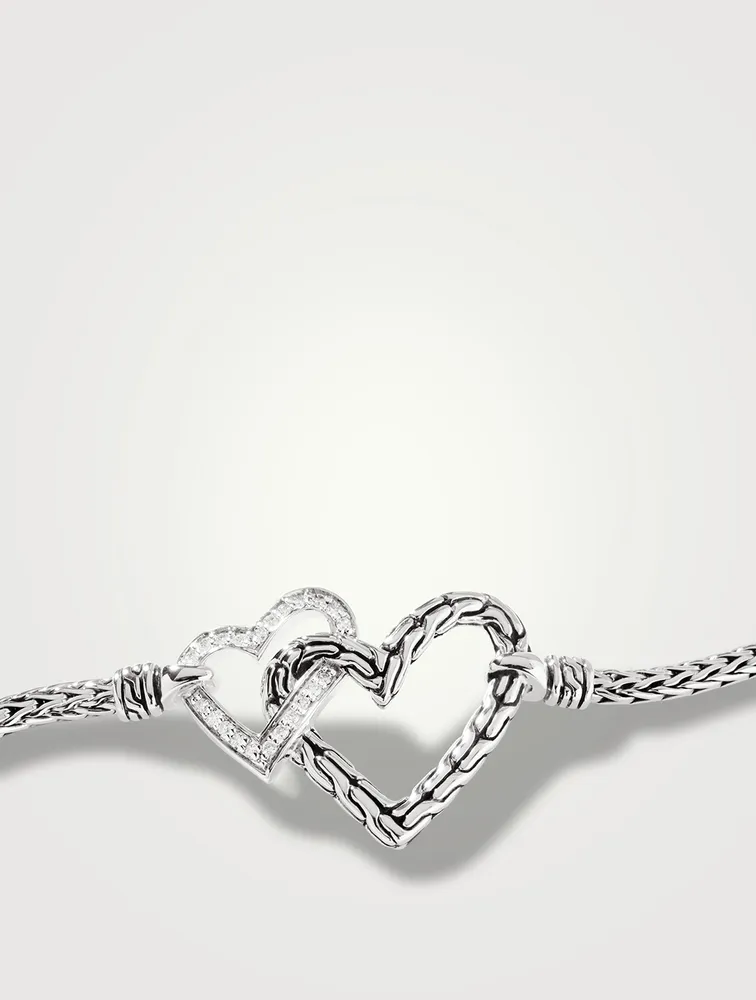 Manah White Diamond Interlocking Station Bracelet