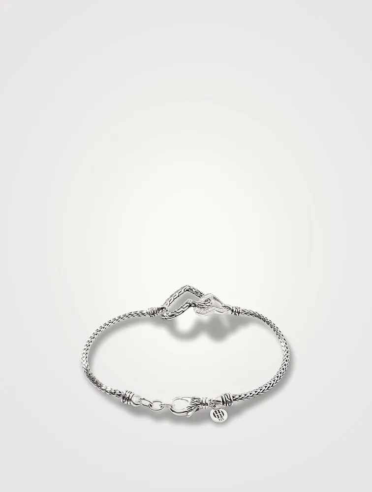 Manah White Diamond Interlocking Station Bracelet