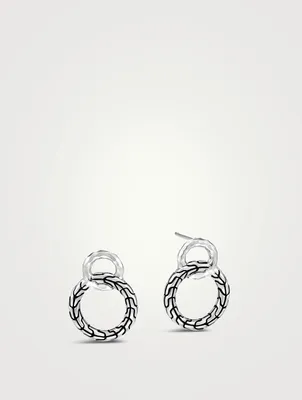 Carved Chain Interlocking Stud Earrings