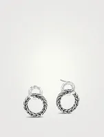 Carved Chain Interlocking Stud Earrings