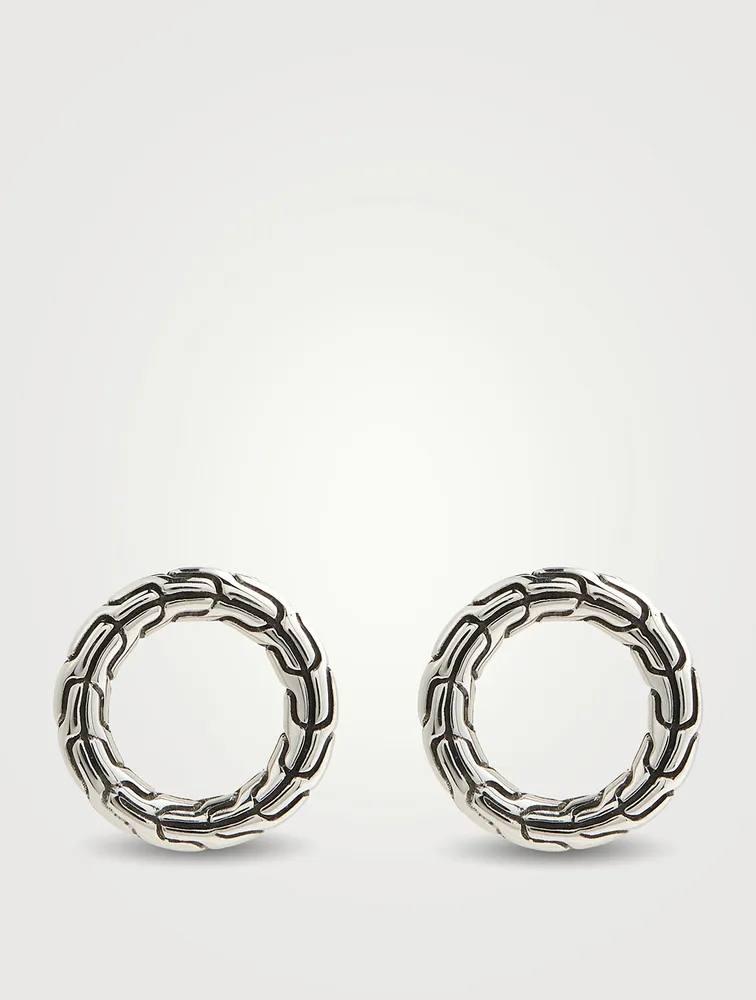 Carved Chain Stud Earrings