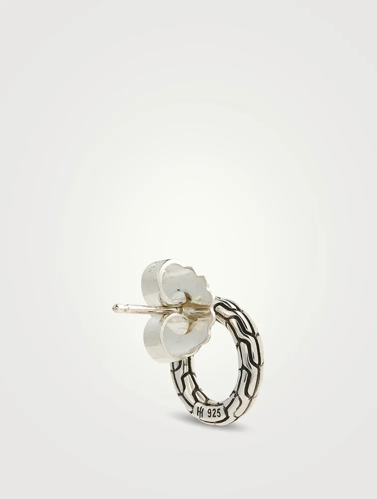 Carved Chain Stud Earrings