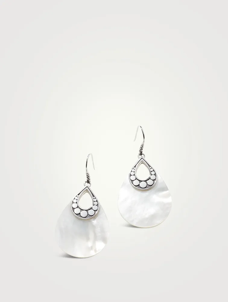 Mother Of Pearl Dot Teardrop Earrings