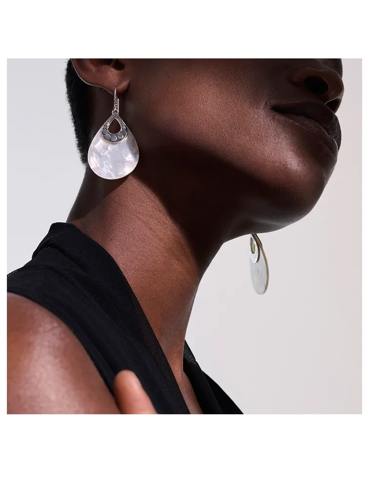 Mother Of Pearl Dot Teardrop Earrings