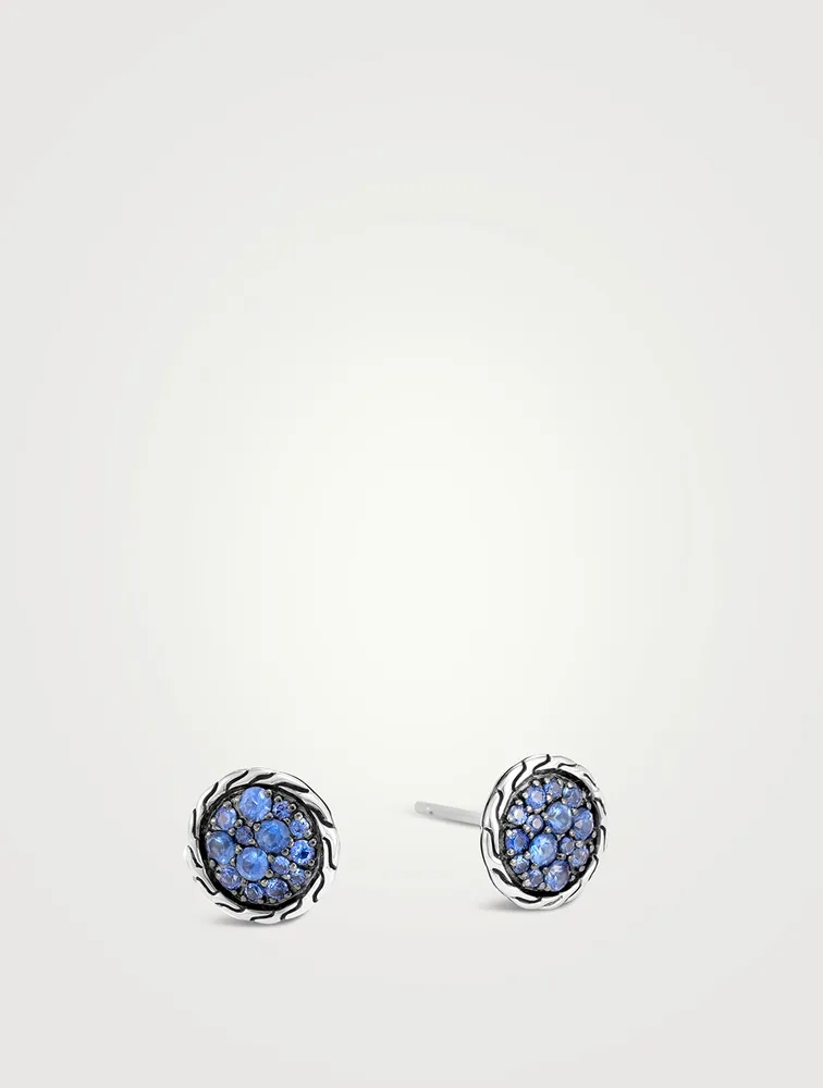 Carved Chain Stud Earrings
