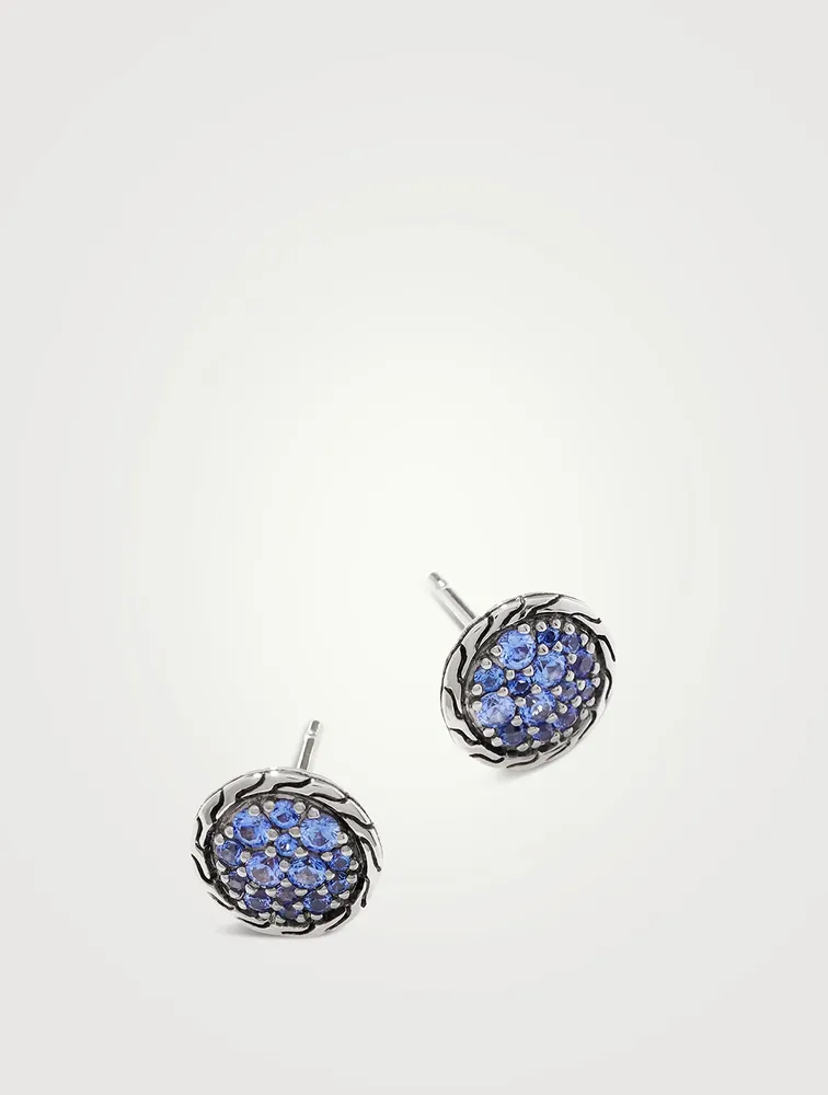Carved Chain Stud Earrings